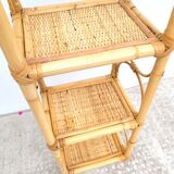 Rattan column shelf