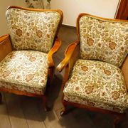 Set of 2 German Chippendale Cane Armchairs by Adolf Wrenger