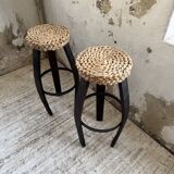 Paire de tabourets corde