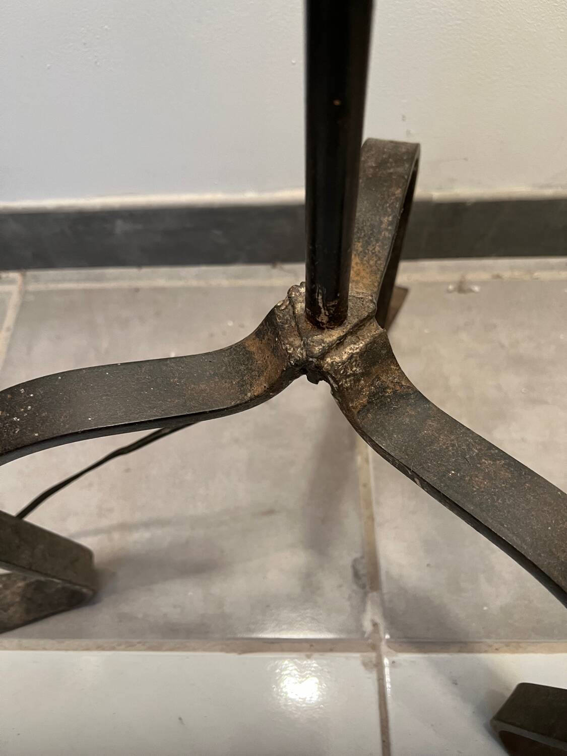 Wrought iron floor lamp/torchere 1950