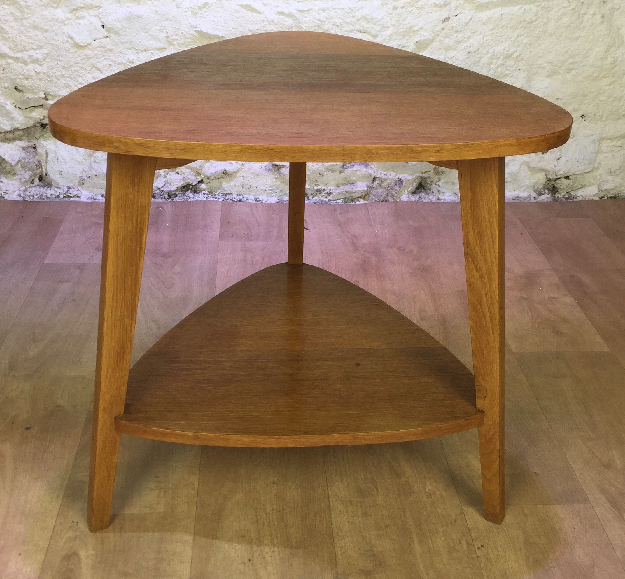 Light wood tripod table 50s