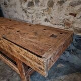 Antique beech table, France early 20th century