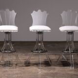 Plexiglass lucite bar stools and chrome swivel bar chairs,Hill Manufacturers
