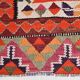 Tapis de couloir tribal kilim géométrique orange et rose
