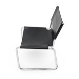 Pair of metal and leather chairs by Carlo Bartoli for T70, 1970s.