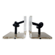Bookends in plexiglass and knotted black tubes, 1980s design.