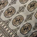 New grey bokhara runner rug - 78x234cm