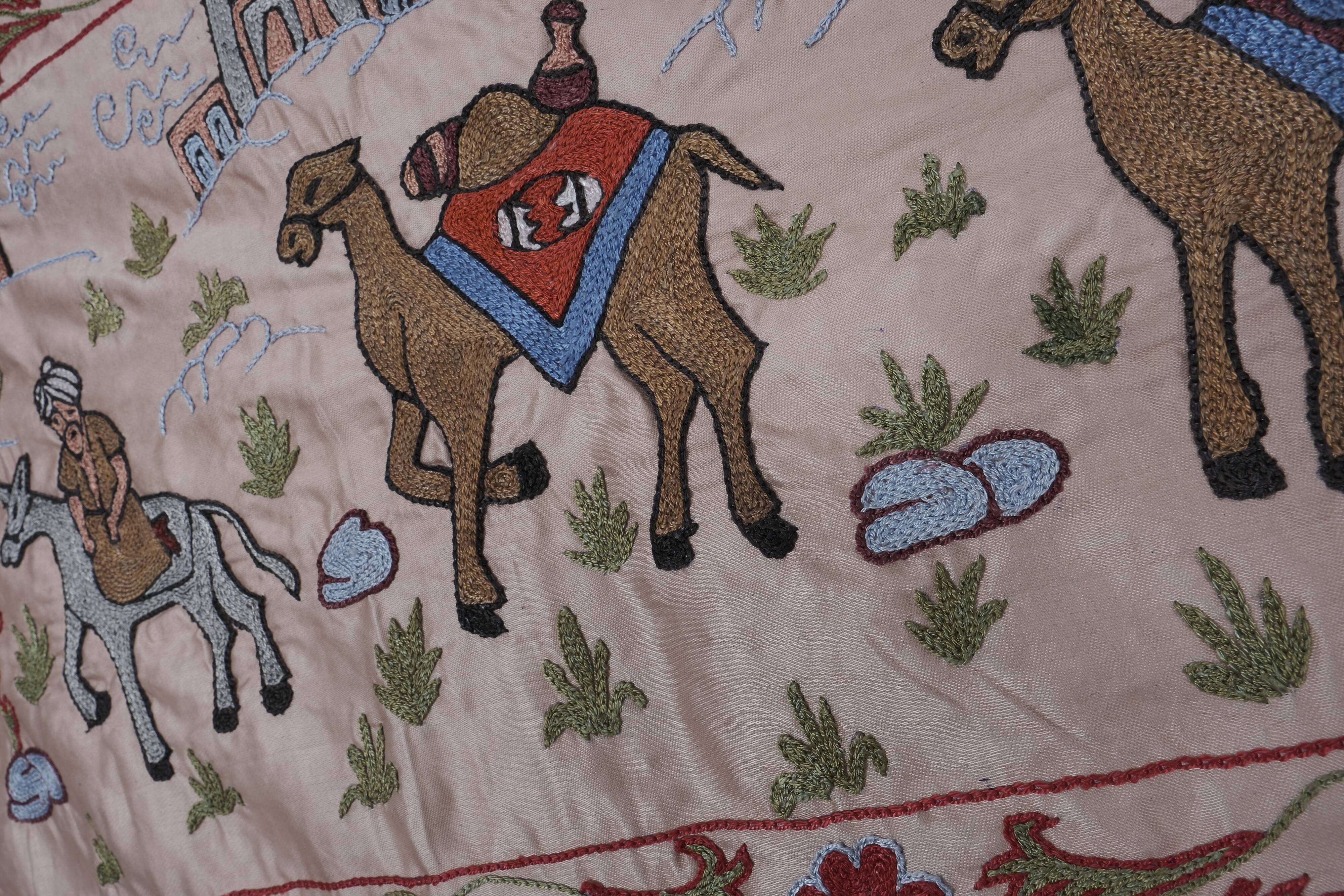 Hand knotted rug, vintage turkish rug 52x190 cm