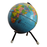 World globe sheet metal map taride cards vintage 50 60 - ø 12.5 cm