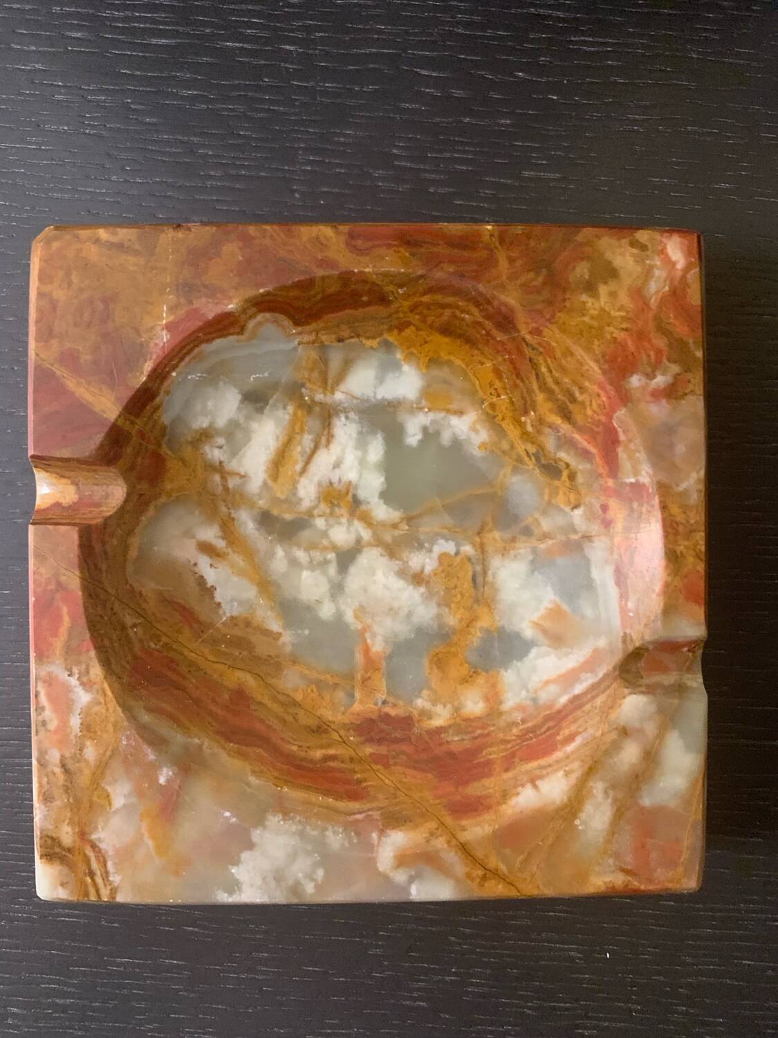 Cendrier vide poche onyx marbre vintage