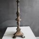 Antique lamp, silver-plated bronze candlestick base