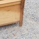 Vintage chest bench from the 50s in oak and rattan