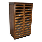 Vintage Dutch oak haberdashery shop cabinet, 1950s