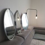 Silver brass triptych mirror