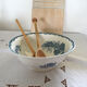 Salad bowl faience blue decoration