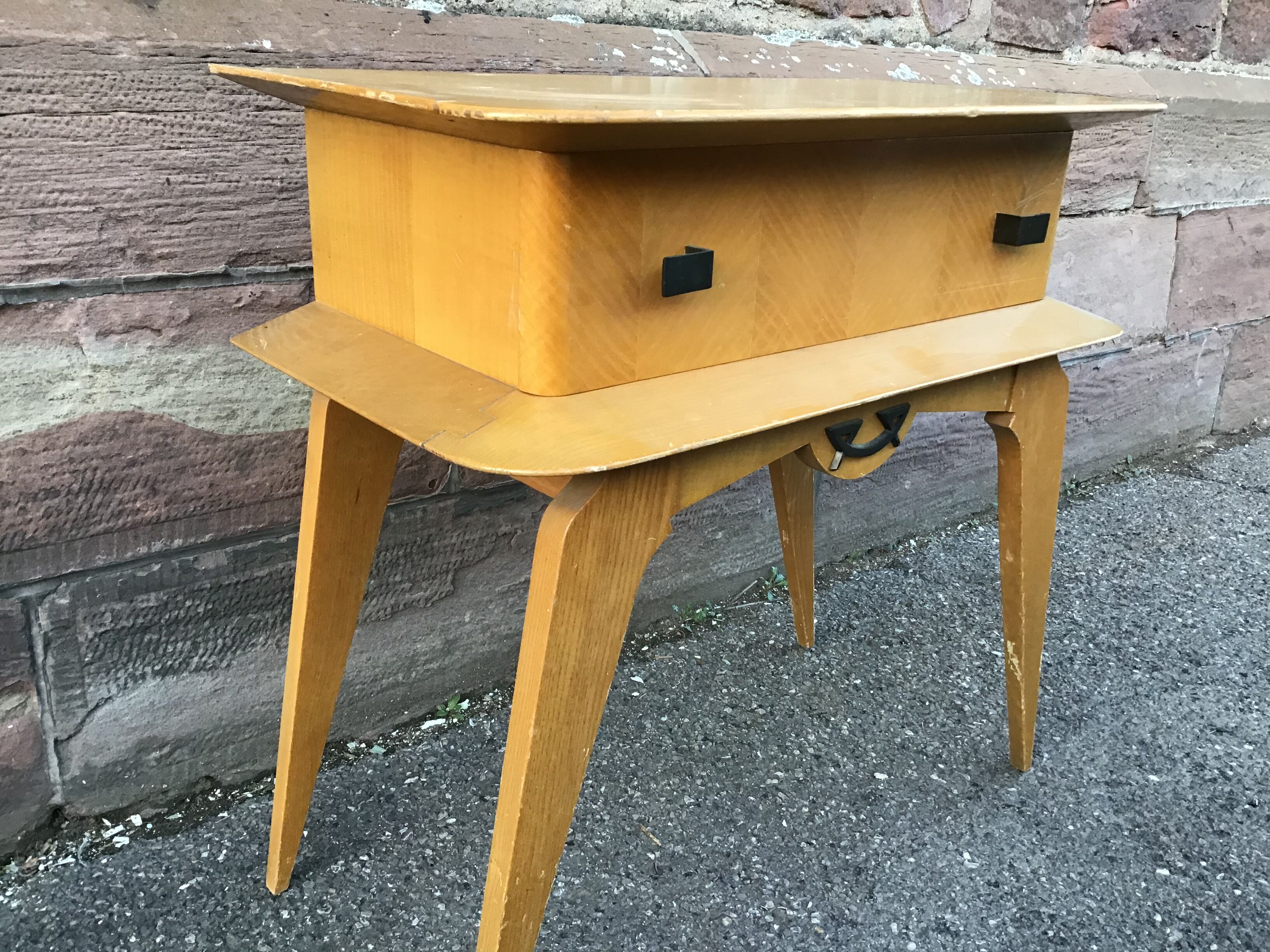 Small vintage 1960 Scandinavian nightstand