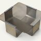 Brushed steel and smoked glass coffee table, by François Monnet – 1970s