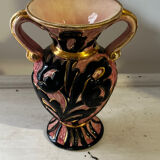 Vase Amphore Vintage Vallauris décor Floral en relief