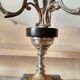 Old candelabra 4 burners in bronze brass and marble, French torches Napoleon III