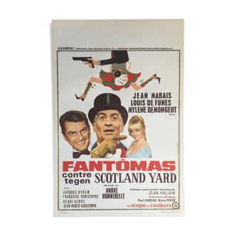 Cinema poster "Fantomas v Scotland Yard" Louis De Funes 37x55cm 1967