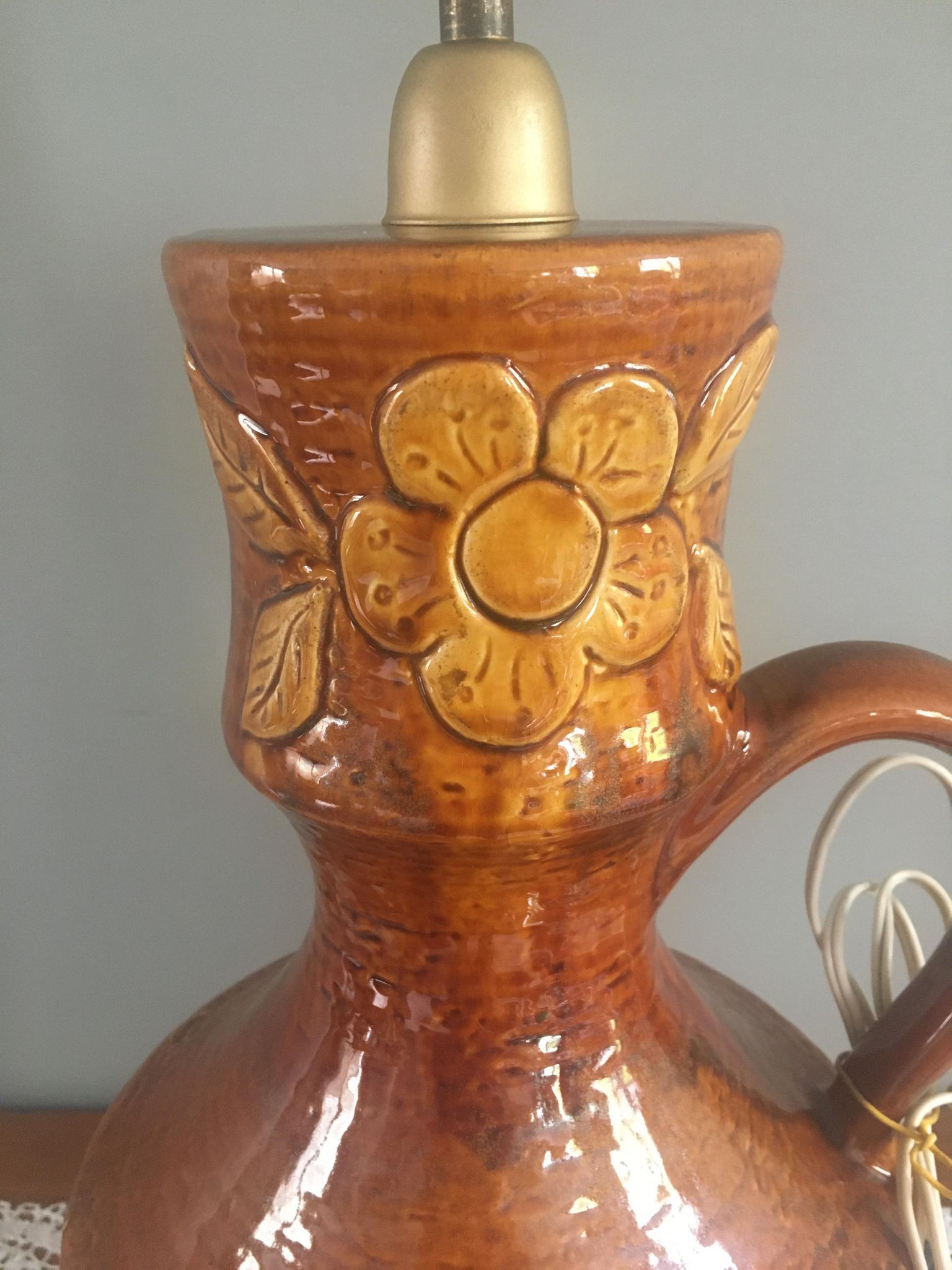 Vintage ceramic lamp base 1950-1960 Vallauris style