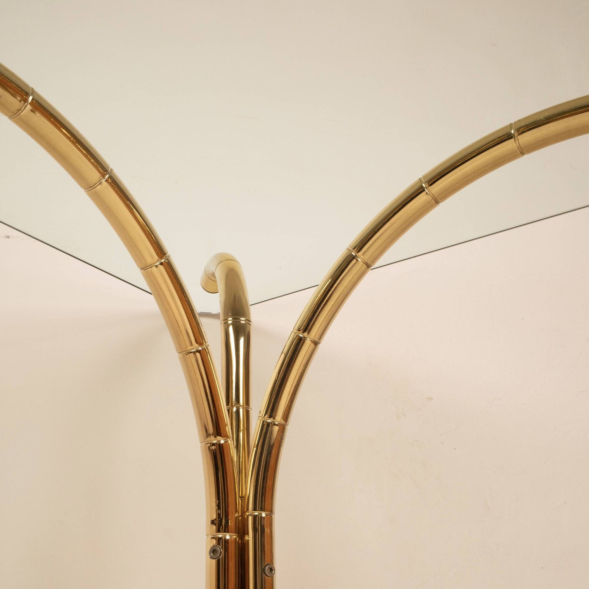 Glass and Brass Table, Italian Manufacture, 1970