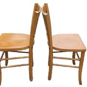2 Bistro Chairs in Varnished Beech from the 1950s