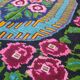 Floral handwoven green and fuchsia rug, made in wool, bohemian design 170x232cm