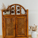 Vintage rattan wall shelf