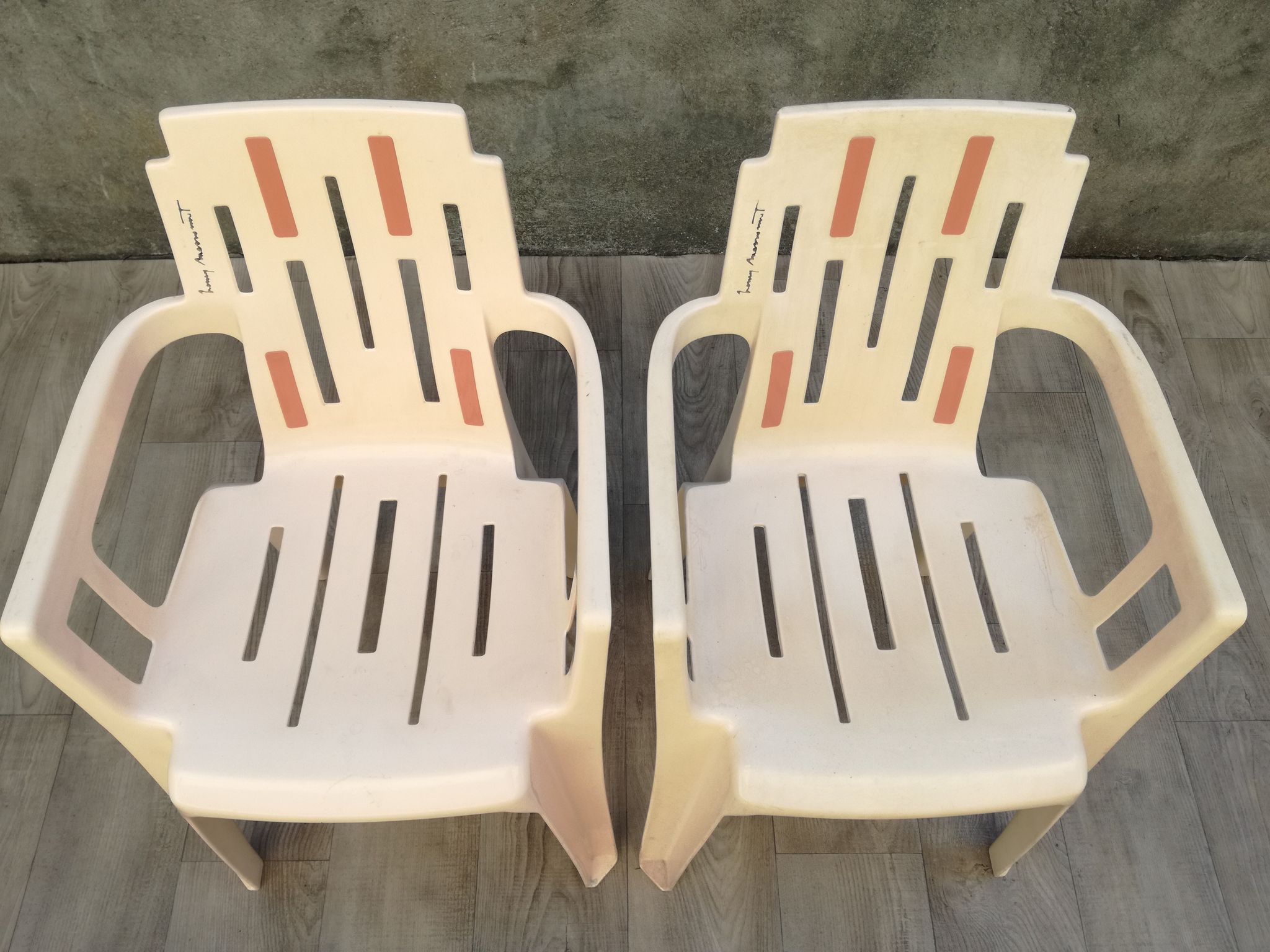 Pair of garden chairs by Pierre Paulin for Henry Massonnet, 1960s