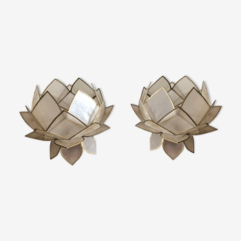 Appliques fleurs de lotus en nacre