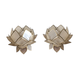 Lotus flowers in mother-of-pearl sconces