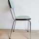 Vintage kitchen chair in green formica and stainless steel, 50s, antique French