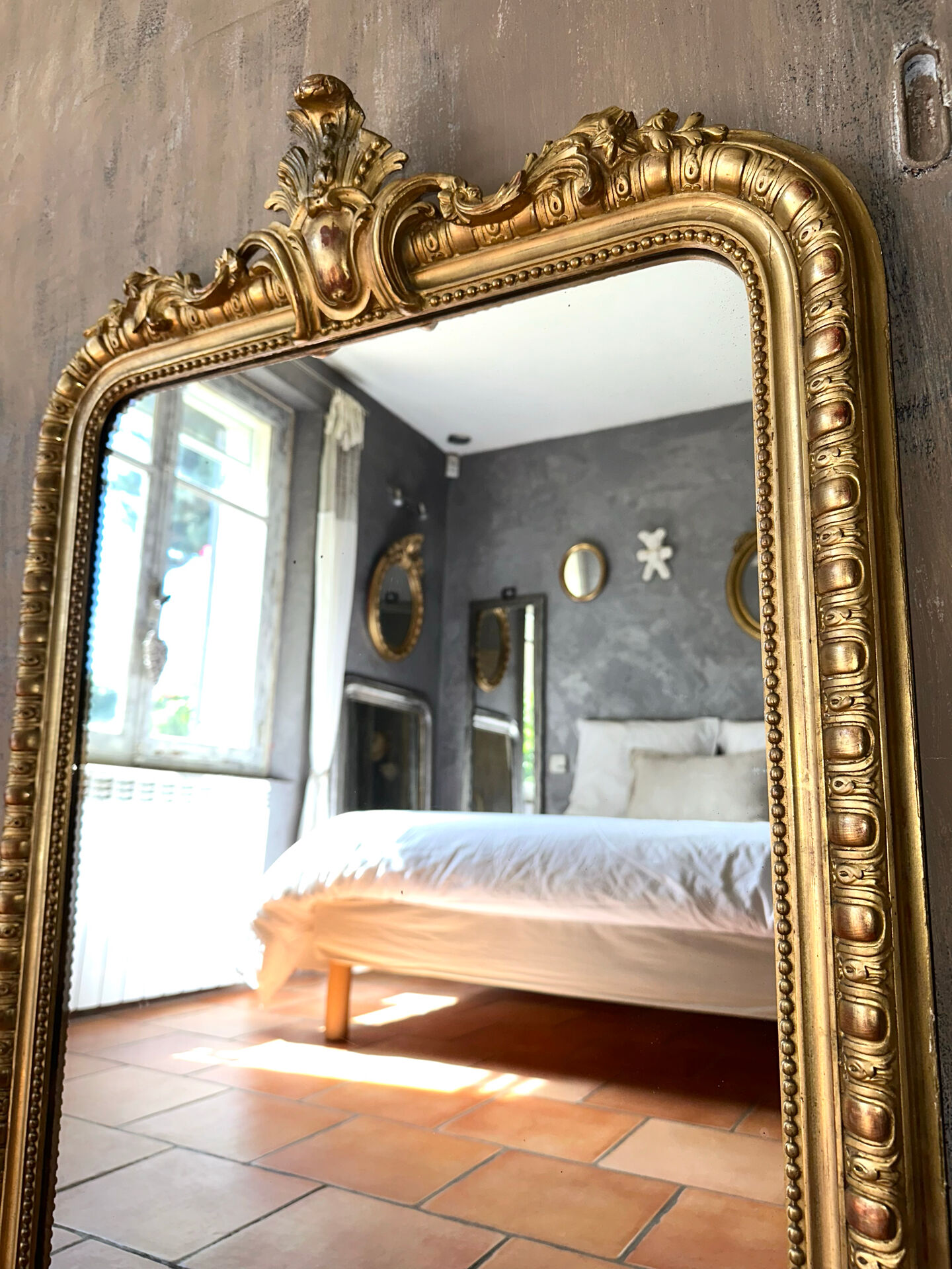 Louis-Philippe antique gilded mirror 19th century