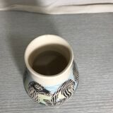 Ancient Ceramics Beige Drawing Zebra MEROSE 98 Signed Vintage