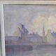 Tableau peinture gouache bord de rivière en Bretagne, vintage