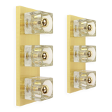 Exclusive wall sconces in crystal and brass by Peill & Putzler, Germany.