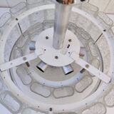 Large frosted glass chandelier Doria Leuchten 70's