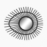 Free-form rattan mirror