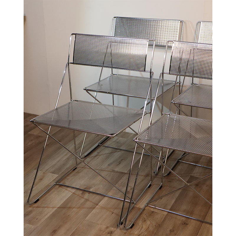 Series of 6 chairs design model Nuova X Line Omli for Magis 1970