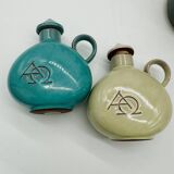 Set of nine modern sculptural ceramic vases from the mid-century, Bauhaus influence.