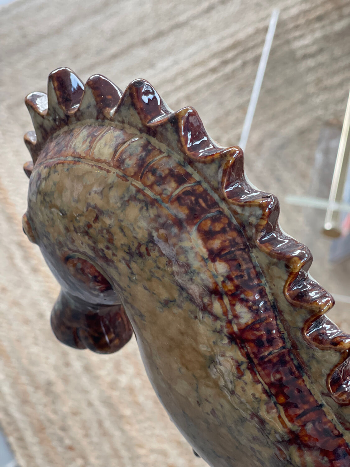 Ceramic wall seahorse