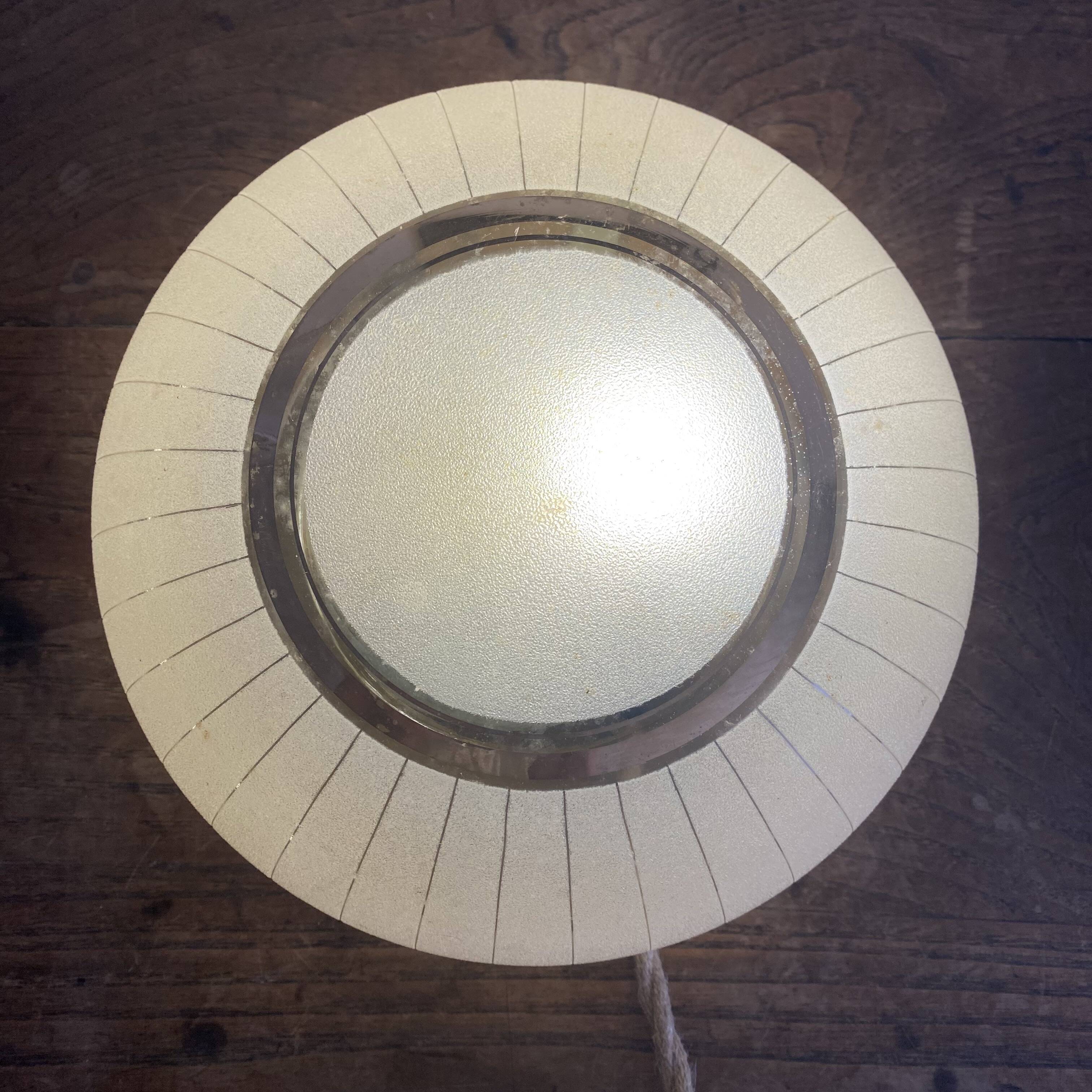 Retro ceiling light in granite glass and gold