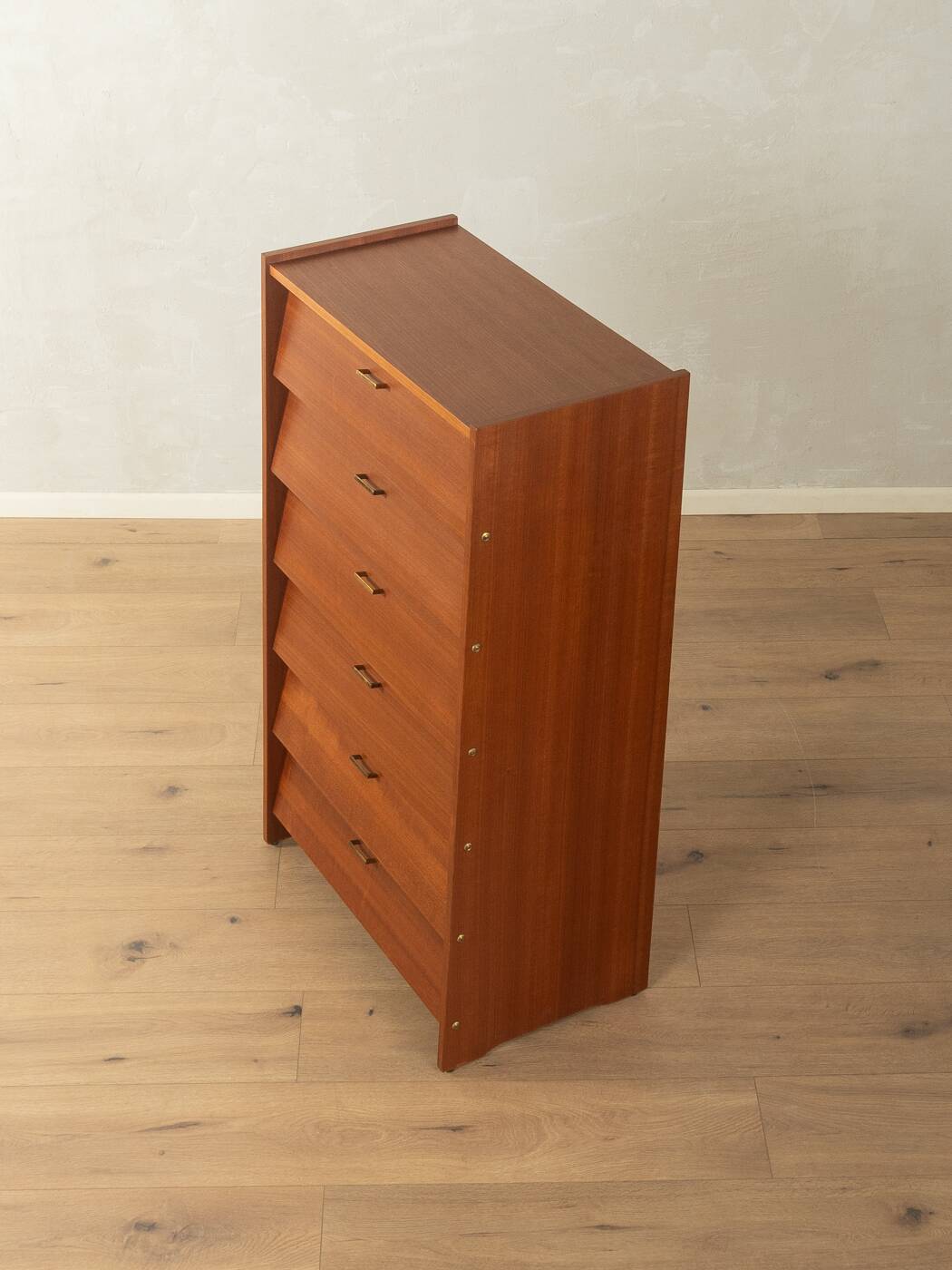 Classic shoe cabinet from the 1960s with brass handles