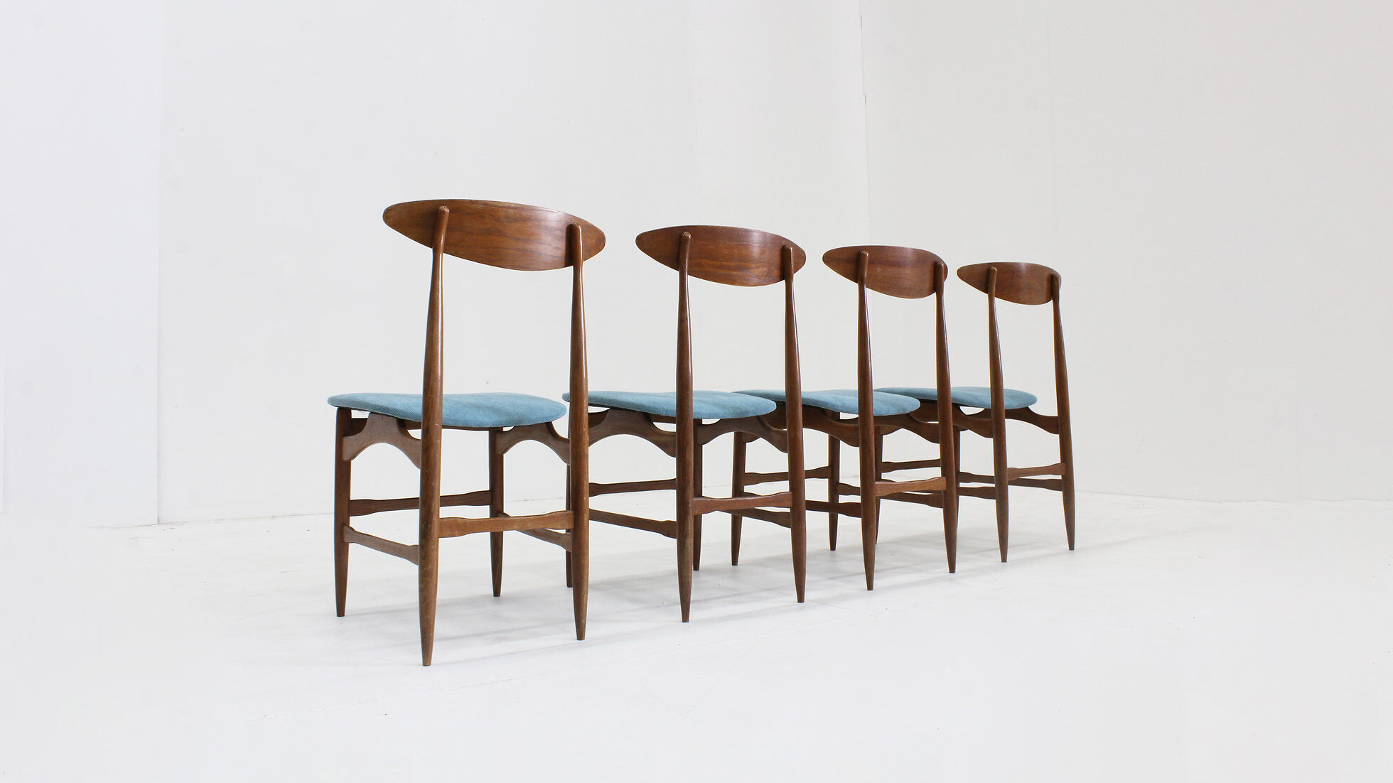 Vintage mid-century Italian dining room chairs 1960s, set of 4