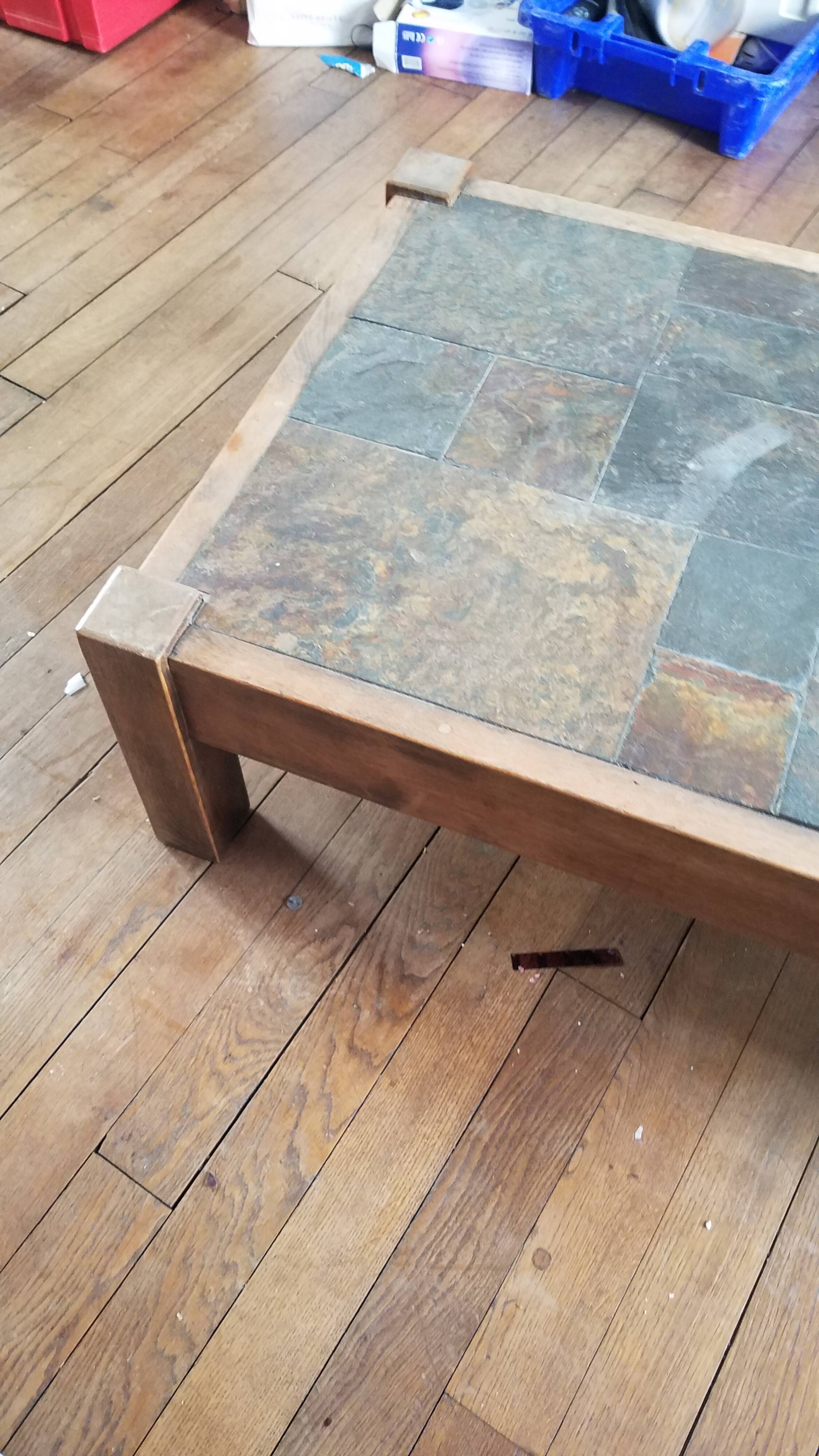 Slate coffee table