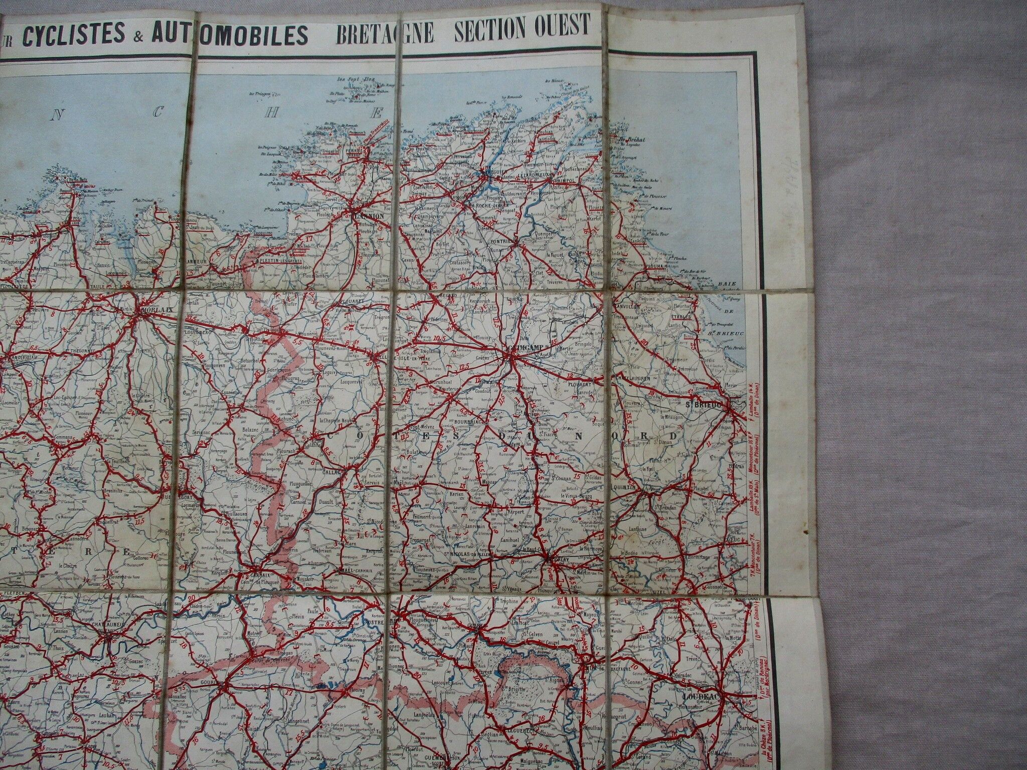 Map taride brittany west section on canvas