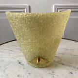 Applique murale en plexi jaune et métal doré années 60-70