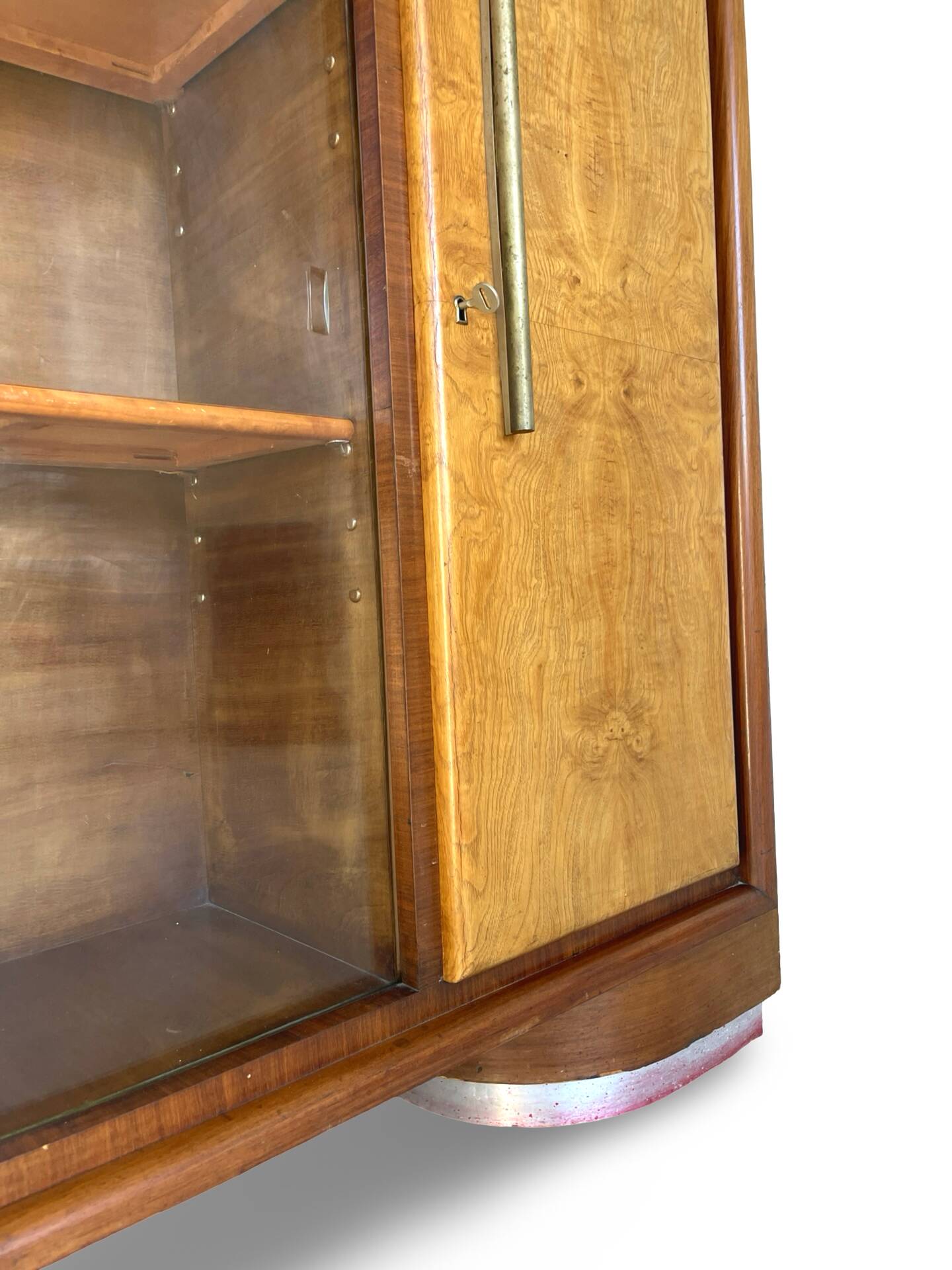 Striking Art Deco birch wood sideboard