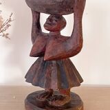 Wooden cup - Woman with pleated skirt (Burkina Faso)